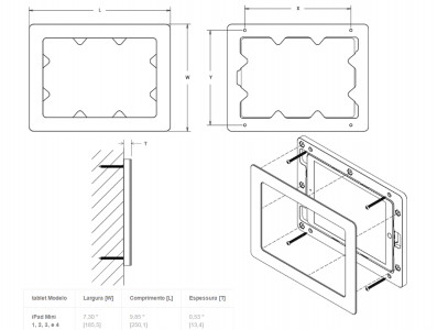 Suporte de Parede para iPad Mini 1, 2 e 3 - Modelo Luxo para Automação Residencial - Parland - Imagem 9