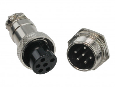 Conector Mike GX15 6 Vias Macho e Fêmea - Imagem 1