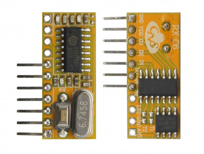 Receptor 433Mhz RXC6 PT2262 Super Heteródino + Antena - Imagem 3