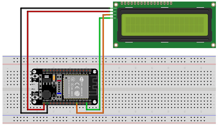 Conexão ESP32 30 Pinos com Display LCD 16x2 - [1030206]