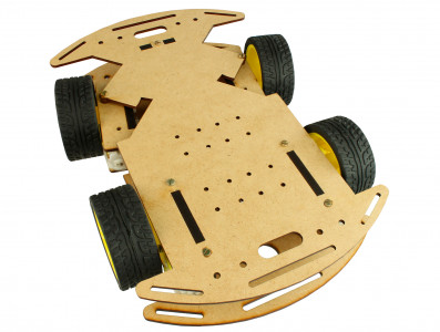 Carrinho Arduino MDF / Carro Robô 4WD 200RPM com Micro Servo Motor e Eixo Móvel - Kit Chassi - Imagem 5