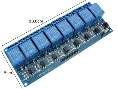 Módulo Relé 8 canais 5V com Optoacoplador para Arduino e Raspberry PI  - Imagem 3