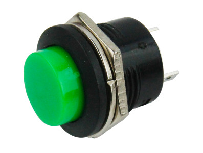 Pulsador Push Button NA 16mm / Chave Botão PB-02 6A Verde - Imagem 1