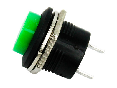 Pulsador Push Button NA 16mm / Chave Botão PB-02 6A Verde - Imagem 2