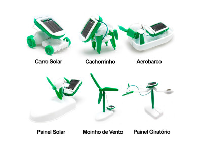 Kit Robótica Educacional 6 Robôs em 1 com Painel Solar - Imagem 3