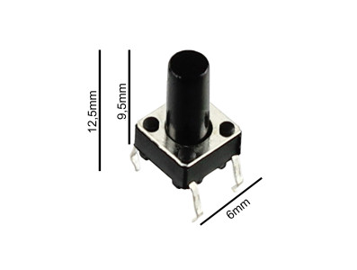 Push Button Chave Táctil 6x6x9,5mm - Kit com 5 Unidades - Imagem 3