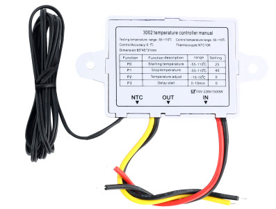 Termostato Digital W3002 -55°C a 110°C com NTC e Relé - 1500W 110V/220VAC - Imagem 3