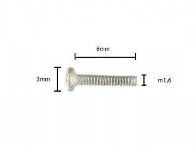 Parafuso M1.6 x 8mm Metálico - Kit com 10 unidades - Imagem 3