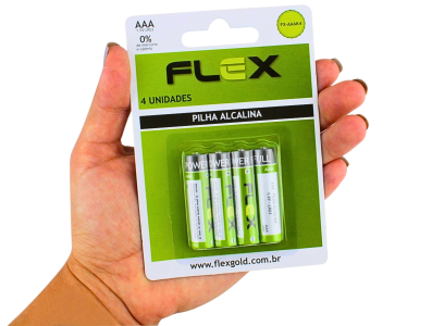 Pilha Alcalina AAA 1,5V Flex - Kit com 4 unidades - Imagem 3