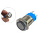 Pulsador Push Button 16mm em AlumÃ­nio com LED Azul -com trava - Thumb 1