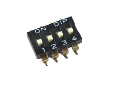 Smd DIP switch 2.54mm passo 2 linha 4 pinos 2 posicao - Imagem 1