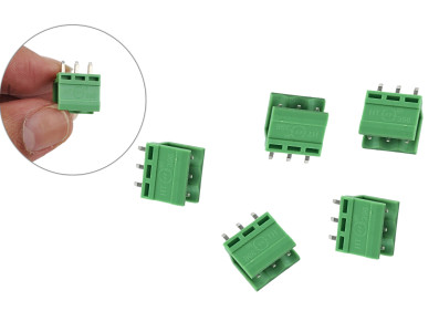 Conector Borne HT396 PCB macho 3 pinos 3.96mm - Kit com 5 unidades - Imagem 1