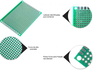 Placa de Circuito Impresso Ilhada Universal 432 Furos Simples - 5x7cm - Imagem 5