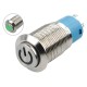 Interruptor Pulsador 12mm NA LED Verde 3-6VDC em Aço Inox Impermeável com Símbolo MC132 Sobreposto - Thumb 1