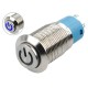 Interruptor Pulsador 12mm NA LED Azul 3-6VDC em Aço Inox Impermeável com Símbolo MC134 Sobreposto - Thumb 1