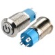 Interruptor Pulsador 12mm NA LED Azul 3-6VDC em Aço Inox Impermeável com Símbolo MC134 Sobreposto - Thumb 2