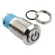 Interruptor Pulsador 12mm NA LED Azul 3-6VDC em Aço Inox Impermeável com Símbolo MC134 Sobreposto - Thumb 3