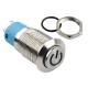 Interruptor Pulsador 12mm com Trava LED Azul 12-24VDC em Aço Inox Impermeável com Símbolo MC144 - Thumb 3