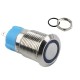 Interruptor Pulsador 12mm com Trava LED Azul 12-24VDC em Aço Inox Impermeável 3A214 - Thumb 3