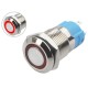 Interruptor Pulsador 12mm com Trava LED Vermelho 12-24VDC em Aço Inox Impermeável 3A215 - Thumb 1