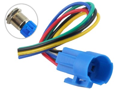 Conector Soquete 5 Fios para Interruptor Pulsador 16mm - Imagem 1