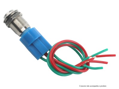 Interruptor Pulsador 12mm NA LED Azul 3-6VDC em Aço Inox Impermeável com Símbolo MC134 Sobreposto - Imagem 6