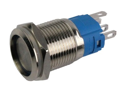 Interruptor com Travamento 16mm LED Azul 3-6VDC em Aço Inox Impermeável MC284 - Imagem 3