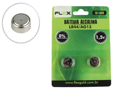 Bateria LR44 AG13 1,5V / Pilha LR44 Flex - Kit com 2 unidades - Imagem 1