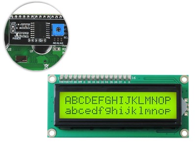 Display LCD 16x2 I2C com Fundo Verde - Imagem 1