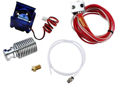 Extrusora Hotend V6 LD 0.4 3.0mm Longa Distância com Aquecedor, Termistor, Bico e Cooler + Tubo ptfe - Imagem 1