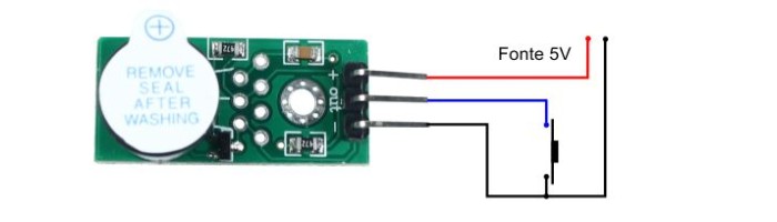 Exemplo de ligação Buzzer Ativo - [1034112]