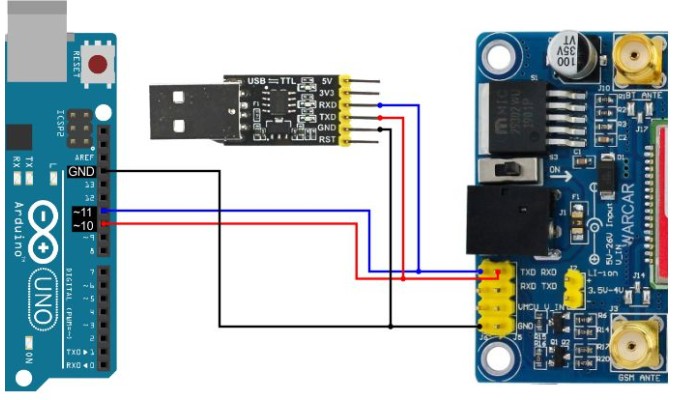 Conexão módulo SIM808 com Arduino ou conversor serial CH340 - [1034116]