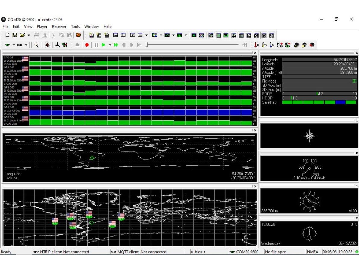 Software Fabricante Ublox para visualização dos dados - [1034161]