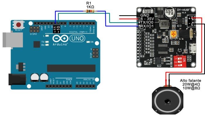 Ligação módulo MP3 DY-HV8F com Arduino - [1034164]