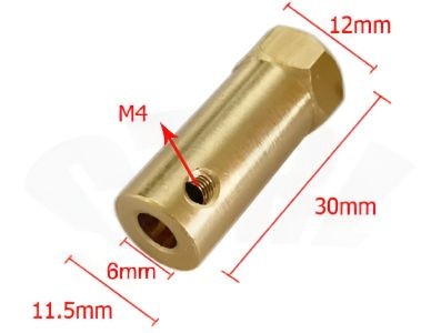 Dimensões Acoplamento para Roda motor com redução Eixo Duplo - 6mm - [1034218]