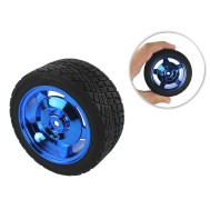 Roda 85x35mm Azul Pneu de Borracha para Carrinho robótico - ND029