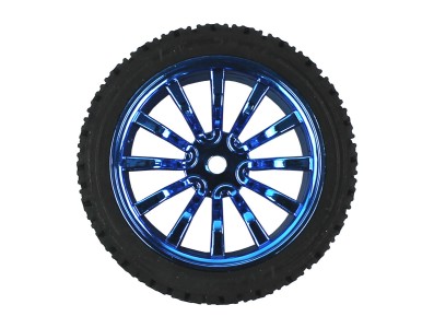 Roda 66x26mm Azul Pneu de Borracha para Carrinho robótico - ND043 - Imagem 3