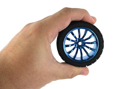 Roda 66x26mm Azul Pneu de Borracha para Carrinho robótico - ND043 - Imagem 4