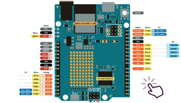 Pinos de Conexão Arduino Uno R4 Wi-Fi	 - [1034284]