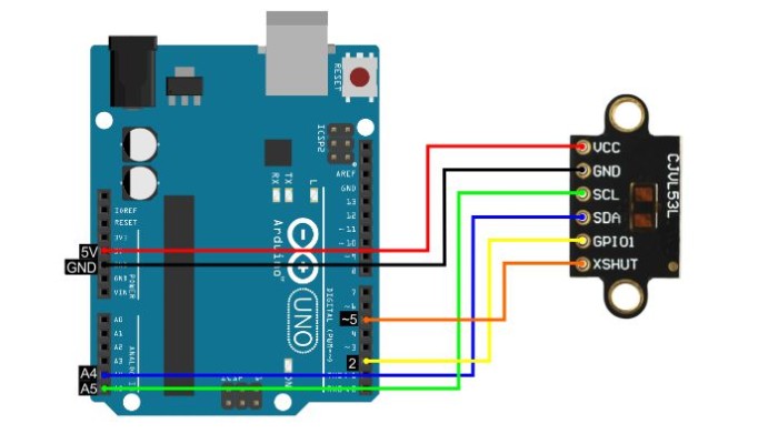 Conexões do Sensor de Distância VLX53L1X com Arduino - [1034444]