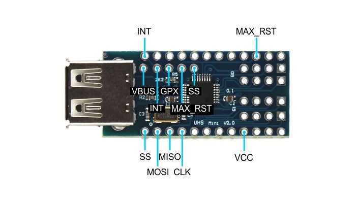 Pinout / Pinos de Conexão Mini USB Host Shield - [1034509]