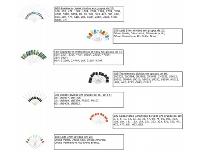 Kit de Componentes Eletrônicos 1450 Peças - Resistores, Diodos, Capacitores, Transistores e Leds - Imagem 4