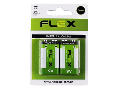 Bateria 9V Alcalina Flex - Kit com 2 Unidades - Imagem 1