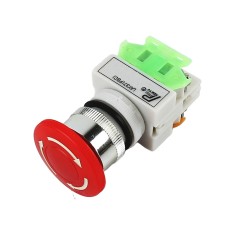 Botão de Emergência com Trava 660V 10A Cogumelo 22mm NA e NF -  LAY37