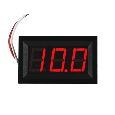 Voltímetro Digital 3 Dígitos LED 0 a 100VDC - Vermelho