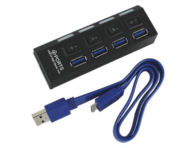 Hub USB 2.0 4 Portas com Interruptor ON/OFF Individual e Led Indicador  - Imagem 2