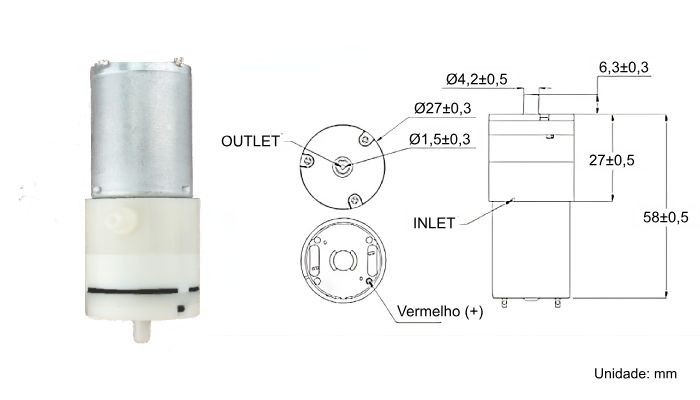 Dimensões Mini Bomba Ar 370 - [1034747]