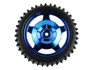 Roda 85x38mm Azul Off-Road de Borracha para Carrinho robótico - ND031 - Imagem 3