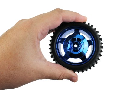 Roda 85x38mm Azul Off-Road de Borracha para Carrinho robótico - ND031 - Imagem 4