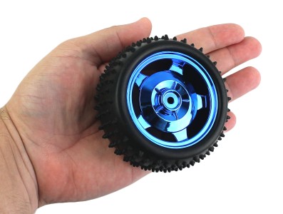 Roda 85x38mm Azul Off-Road de Borracha para Carrinho robótico - ND031 - Imagem 5